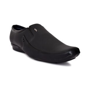 Black formal shoes for men with stylish design, durable rubber sole, and handmade stitching – perfect for office wear, parties, and formal occasions.