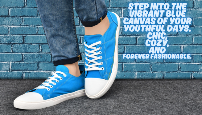 Men’s Blue Canvas Shoes – Stylish, Comfortable, and Trendy Footwear Reflecting Youthful Style