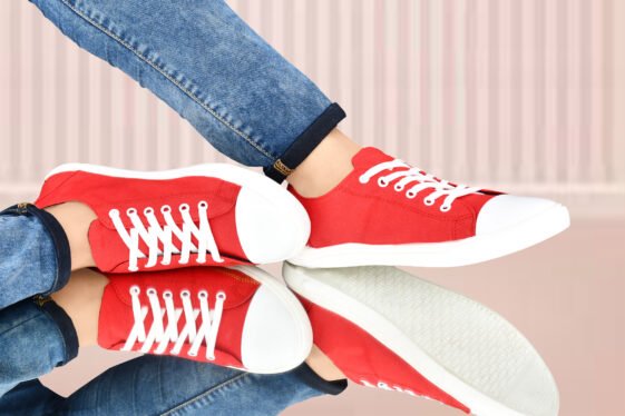Trendy red and white shoes for men – Stylish & comfortable footwear from FocusOnStyle.in