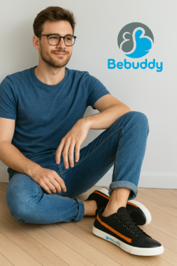 BeBuddy casual shoes for men – stylish black canvas sneakers with modern comfort and street-ready design