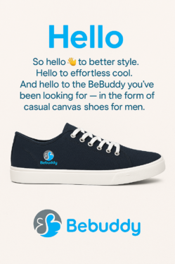 Canvas shoe with tagline 